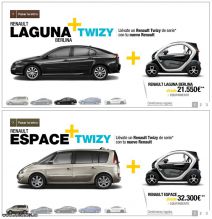 Подарок электрокар Renault Twizy, при покупке Laguna и Espace в дилерских центрах Испании